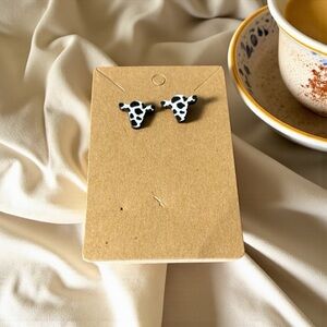 Women’s Western Cowgirl Rodeo Cow Print Earrings